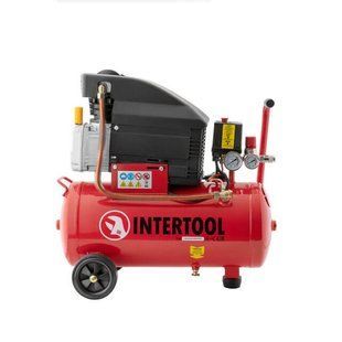 Компресор, 24 л, 1,5 кВт, 220 В, 8 атм, 206 л/хв INTERTOOL PT-0010 8390 фото