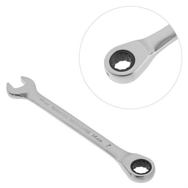 Ключ комбінований з тріскачкою 14 мм, PROF, Cr-V INTERTOOL XT-1354 6175 фото