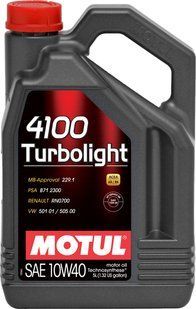 Олива моторна (мастило) MOTUL Т-light 4100 10W40 4л 109462 387607 фото