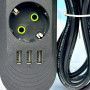 Подовжувач мережевий UA Power F03U 3USB 3 розетки 4 м чорний 45295 24652 фото