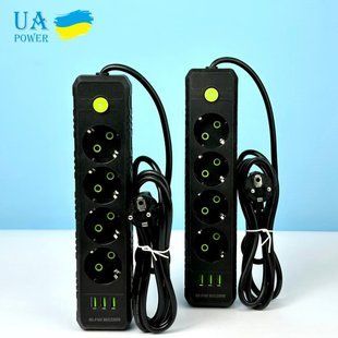 Удлинитель сетевой UA Power F44U 3USB 4 розетки 6m 48631 24655 фото