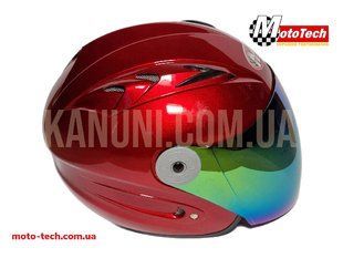 Шолом HF-210 КРАСНЫЙ (открытый/тонированое стекло ) MotoTech 210090 210090 фото