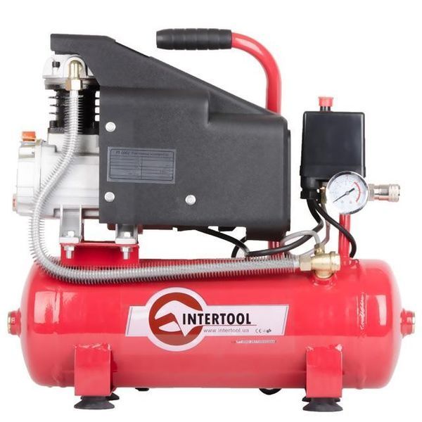 Компресор, 9 л, 0,75 кВт, 220 В, 8 атм, 160 л/хв INTERTOOL PT-0002 8376 фото