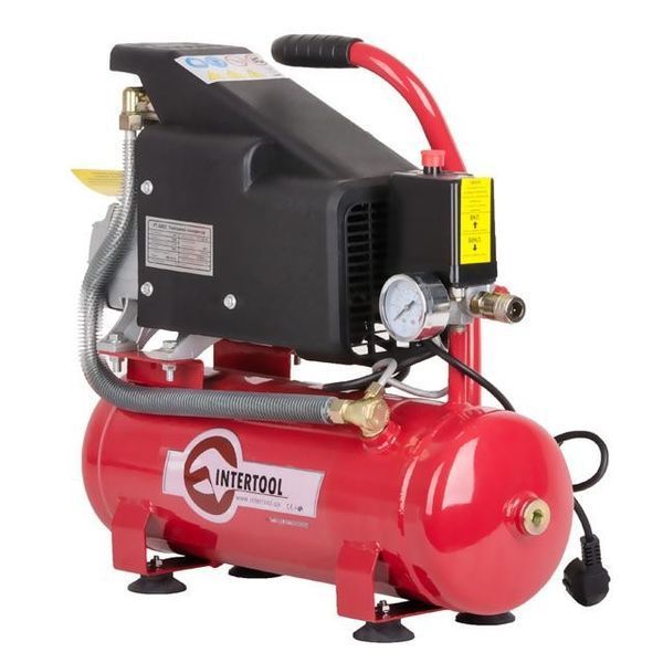 Компресор, 9 л, 0,75 кВт, 220 В, 8 атм, 160 л/хв INTERTOOL PT-0002 8376 фото