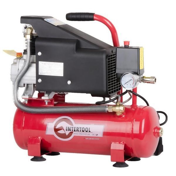 Компресор, 9 л, 0,75 кВт, 220 В, 8 атм, 160 л/хв INTERTOOL PT-0002 8376 фото