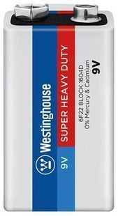 Батарейка сольова Westinghouse Крона уп,Super Heavy Duty 6F22 9V 37537 37537 фото